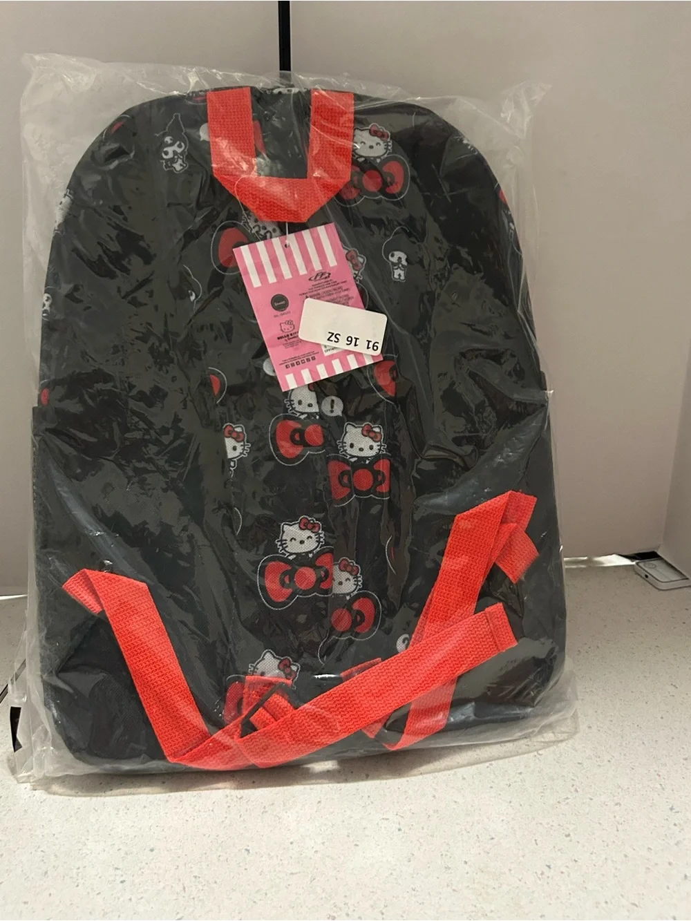 Hello Kitty Black Backpack with Red Bow Accents